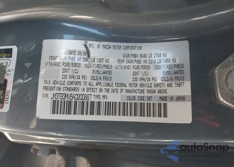 2010 Mazda Cx-9 z USA, uszkodzony, nr VIN JM3TB3MV6A0200887